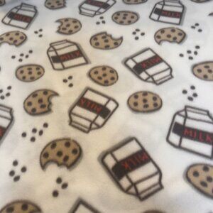 2 yards Fleece Fabric Milk and Cookies